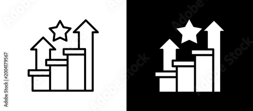 Billede på lærred Competitive Edge blackwhite icon