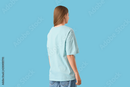 Young woman in stylish t-sh...