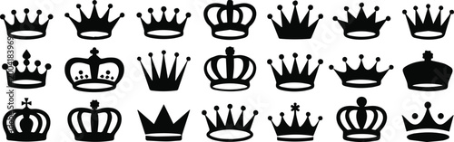 Foto Collection of crown silhouettes for heraldry and regalia