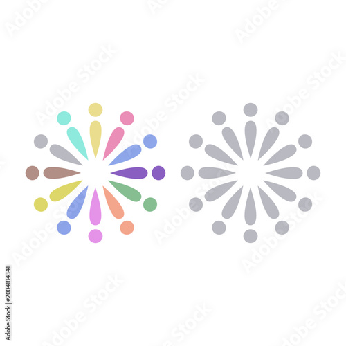 COLORFUL PEOPLE COMMUNITY UNION SIGN SYMBOL LOGO VECTOR ISOLATED ON WHITE