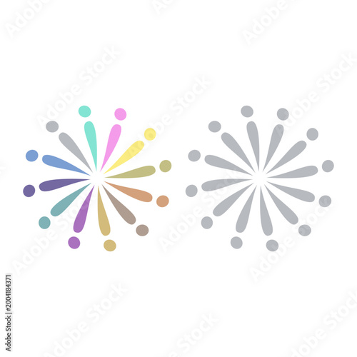 COLORFUL PEOPLE COMMUNITY UNION SIGN SYMBOL LOGO VECTOR ISOLATED ON WHITE