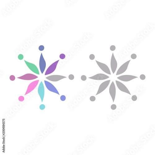 COLORFUL PEOPLE COMMUNITY UNION SIGN SYMBOL LOGO VECTOR ISOLATED ON WHITE