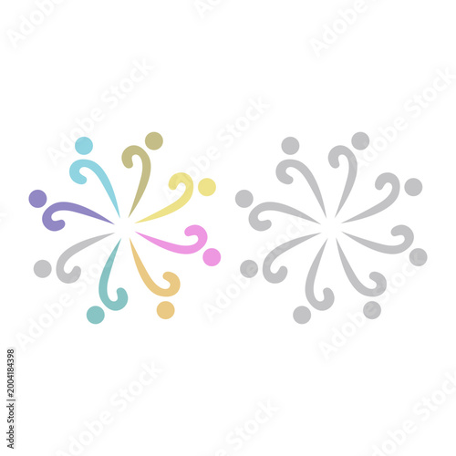 COLORFUL PEOPLE COMMUNITY UNION SIGN SYMBOL LOGO VECTOR ISOLATED ON WHITE