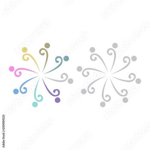 COLORFUL PEOPLE COMMUNITY UNION SIGN SYMBOL LOGO VECTOR ISOLATED ON WHITE