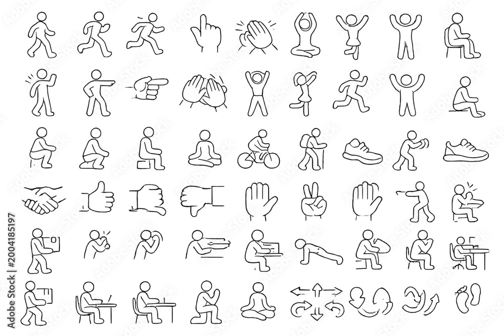 Fototapeta premium Hand work running gestures gesture vector seat simple image finger generation walker