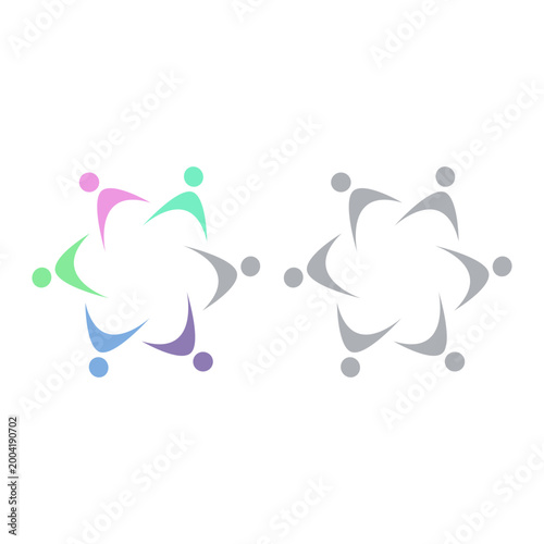 PEOPLE COMMUNITY SIGN SYMBOL LOGO VECTOR