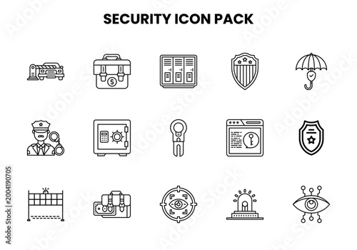 Security Line UI Icons Pack