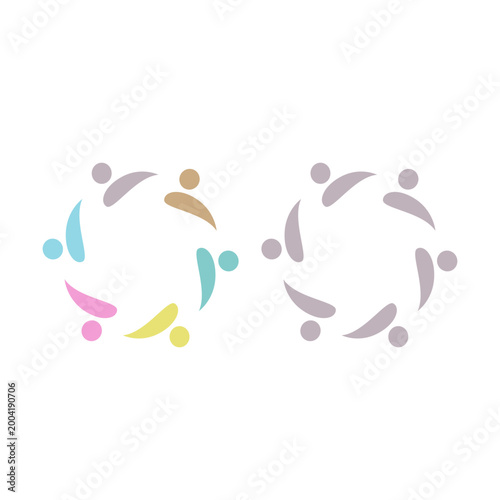 PEOPLE COMMUNITY SIGN SYMBOL LOGO VECTOR