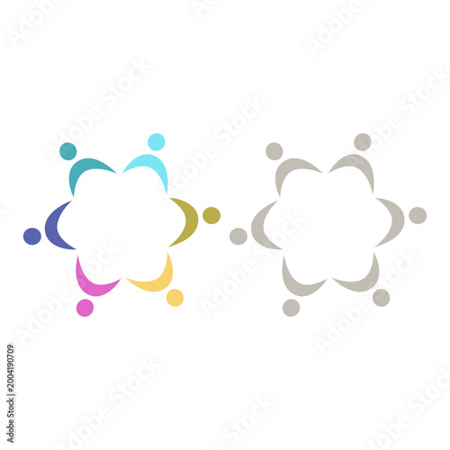 PEOPLE COMMUNITY SIGN SYMBOL LOGO VECTOR