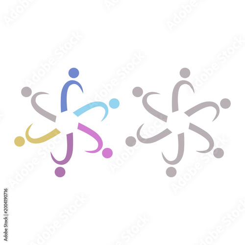 PEOPLE COMMUNITY SIGN SYMBOL LOGO VECTOR