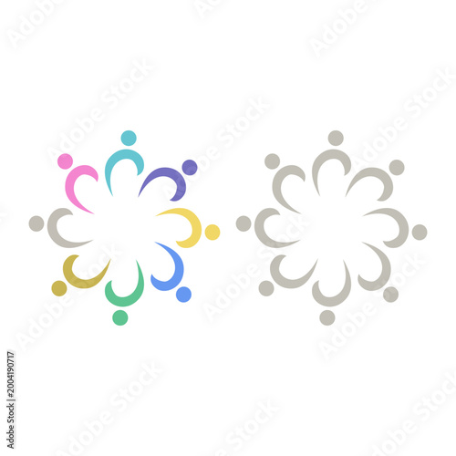 PEOPLE COMMUNITY SIGN SYMBOL LOGO VECTOR