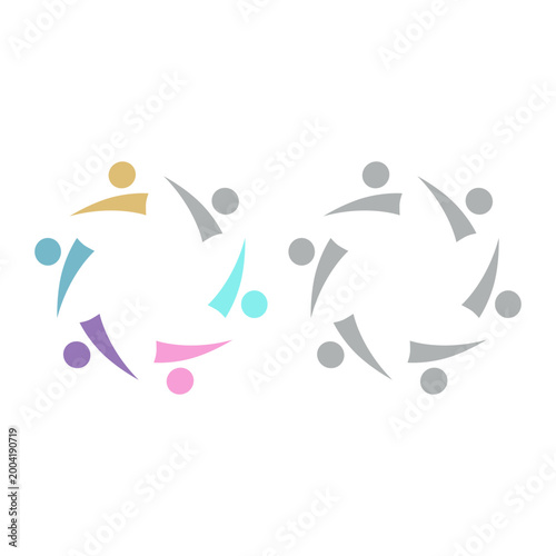 PEOPLE COMMUNITY SIGN SYMBOL LOGO VECTOR