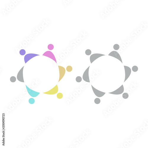 PEOPLE COMMUNITY SIGN SYMBOL LOGO VECTOR