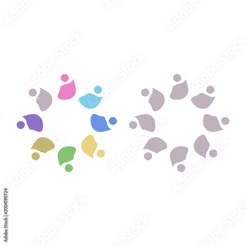PEOPLE COMMUNITY SIGN SYMBOL LOGO VECTOR