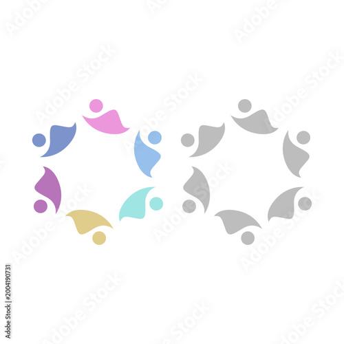 PEOPLE COMMUNITY SIGN SYMBOL LOGO VECTOR