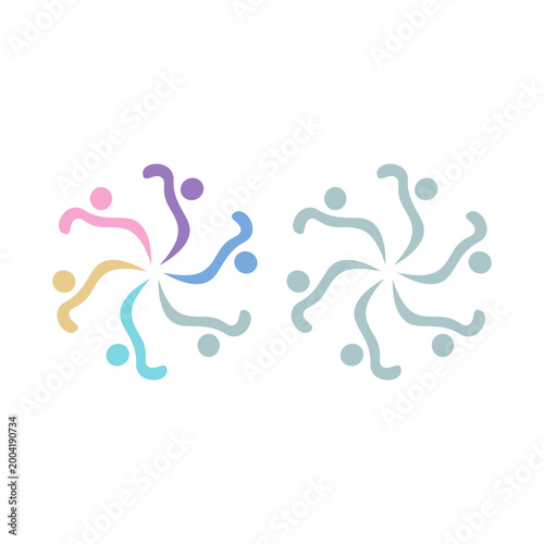 PEOPLE COMMUNITY SIGN SYMBOL LOGO VECTOR