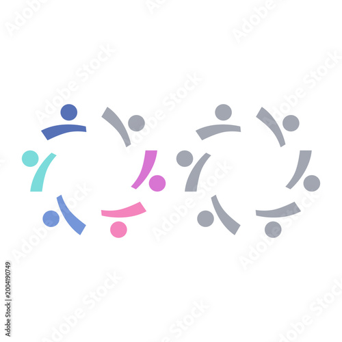 PEOPLE COMMUNITY SIGN SYMBOL LOGO VECTOR