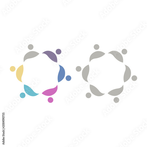 PEOPLE COMMUNITY SIGN SYMBOL LOGO VECTOR