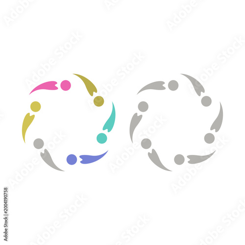PEOPLE COMMUNITY SIGN SYMBOL LOGO VECTOR