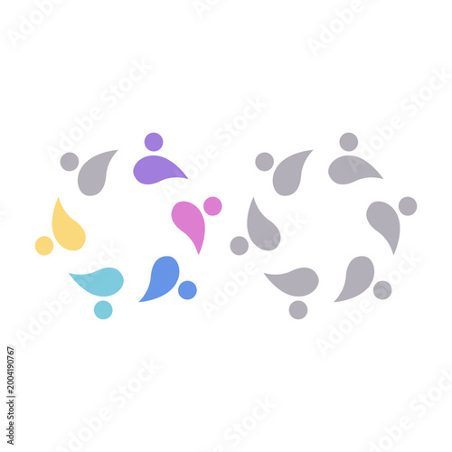 PEOPLE COMMUNITY SIGN SYMBOL LOGO VECTOR