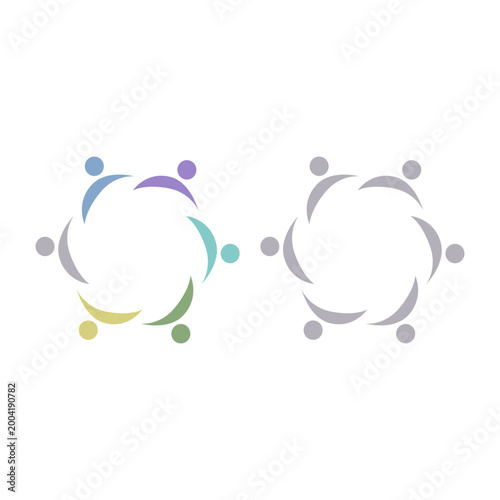 PEOPLE COMMUNITY SIGN SYMBOL LOGO VECTOR