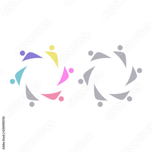 PEOPLE COMMUNITY SIGN SYMBOL LOGO VECTOR