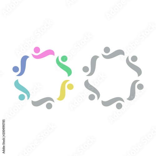 PEOPLE COMMUNITY SIGN SYMBOL LOGO VECTOR