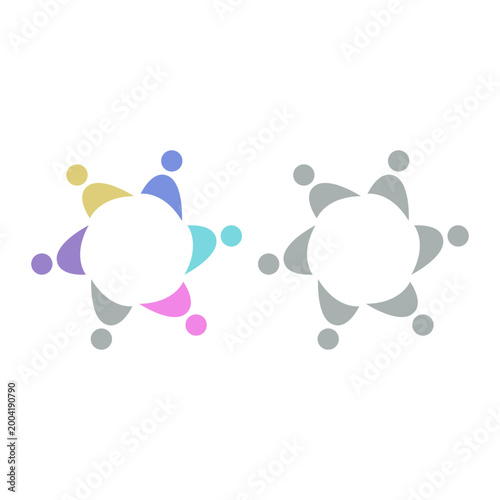 PEOPLE COMMUNITY SIGN SYMBOL LOGO VECTOR