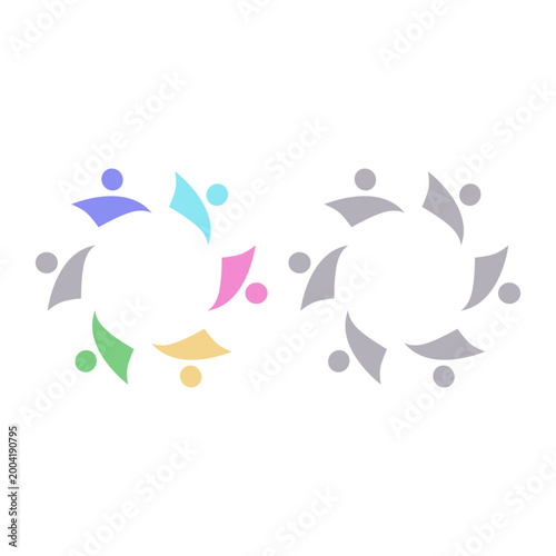 PEOPLE COMMUNITY SIGN SYMBOL LOGO VECTOR