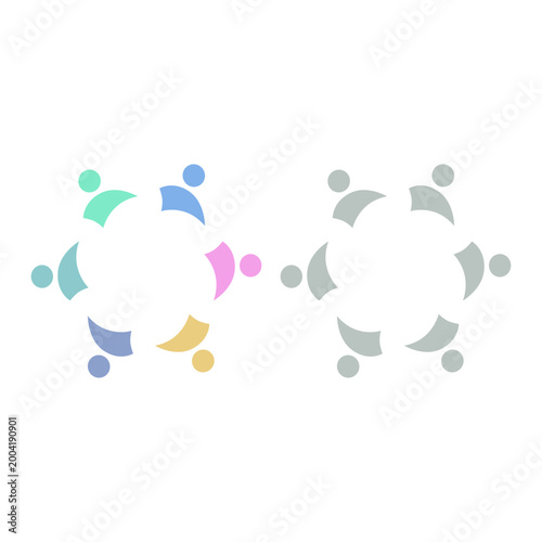 PEOPLE COMMUNITY SIGN SYMBOL LOGO VECTOR