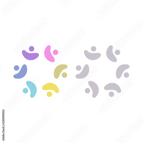 PEOPLE COMMUNITY SIGN SYMBOL LOGO VECTOR