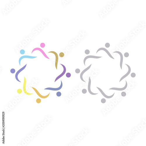 PEOPLE COMMUNITY SIGN SYMBOL LOGO VECTOR