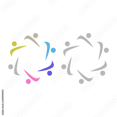 PEOPLE COMMUNITY SIGN SYMBOL LOGO VECTOR