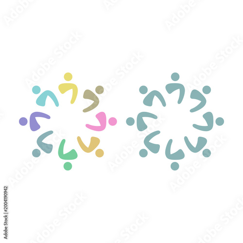 PEOPLE COMMUNITY SIGN SYMBOL LOGO VECTOR