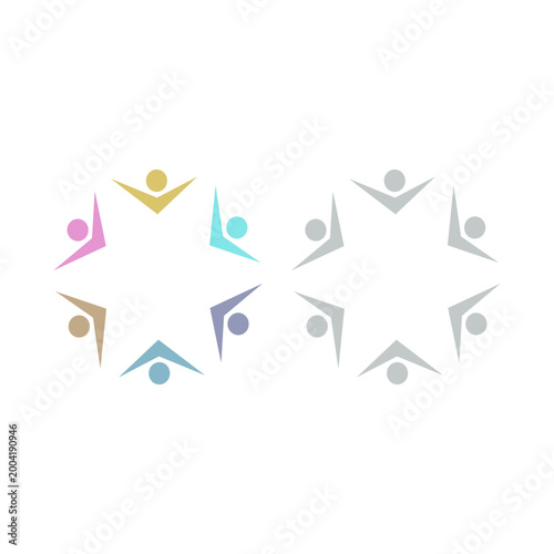 PEOPLE COMMUNITY SIGN SYMBOL LOGO VECTOR
