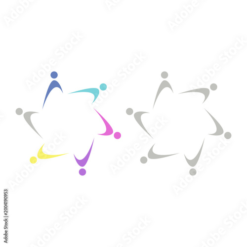 PEOPLE COMMUNITY SIGN SYMBOL LOGO VECTOR