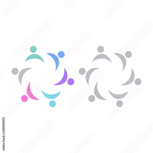 PEOPLE COMMUNITY SIGN SYMBOL LOGO VECTOR