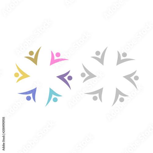 PEOPLE COMMUNITY SIGN SYMBOL LOGO VECTOR