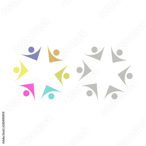 PEOPLE COMMUNITY SIGN SYMBOL LOGO VECTOR