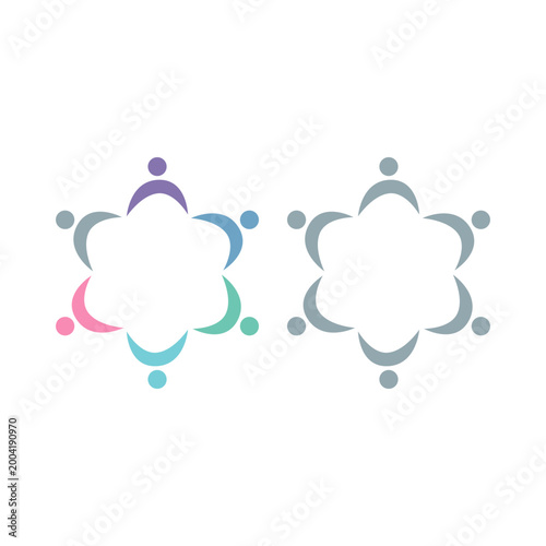 PEOPLE COMMUNITY SIGN SYMBOL LOGO VECTOR