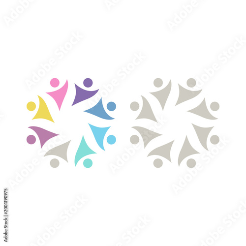 PEOPLE COMMUNITY SIGN SYMBOL LOGO VECTOR