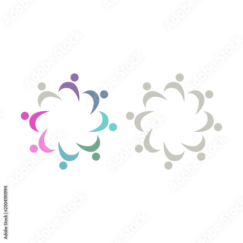 PEOPLE COMMUNITY SIGN SYMBOL LOGO VECTOR