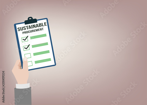 Ethical purchasing audit sheet with check marks illustration
