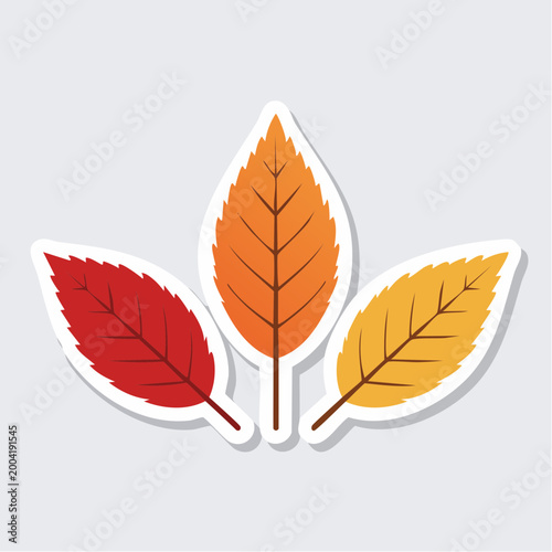 Autumn Leaves in Red, Orange, and Yellow