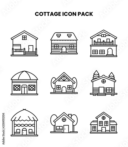 Cottage Line Icons Pack
