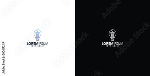 creative design logo of light bulb and pillar, lawyer logo