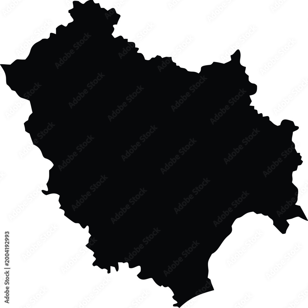 Obraz premium Minimalist black silhouette of the state of Himachal Pradesh.eps