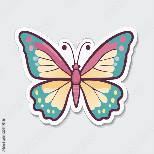 Colorful Cartoon Butterfly Sticker