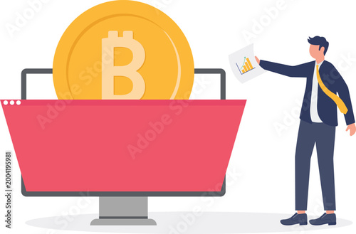 Professional archiving Bitcoin in digital cloud folder