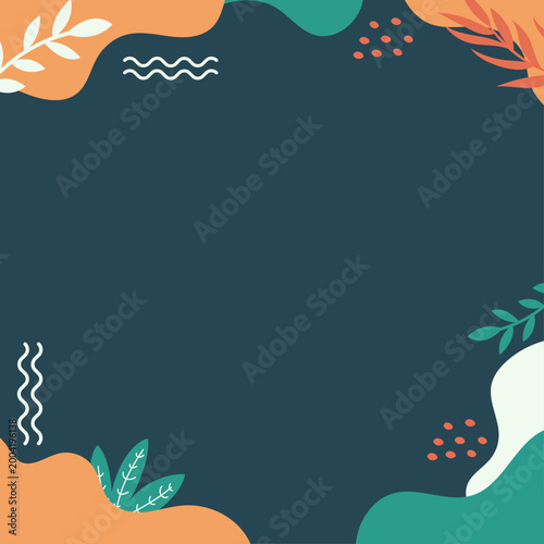 Fond minimaliste bleu foncé avec formes organiques et espace texte. Design élégant , minimaliste, idéal pour présentations, réseaux sociaux et supports visuels modernes. Formes abstraites